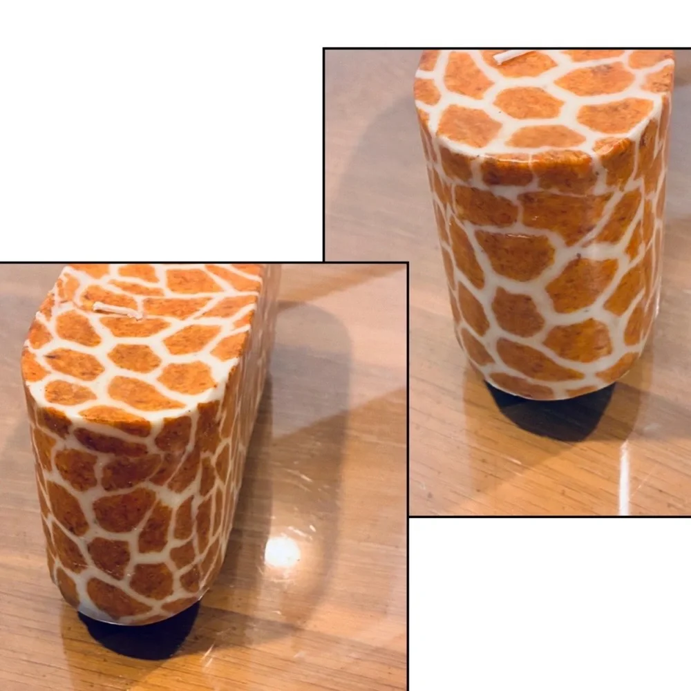 NWOT Animal Print Giraffe Print Candles Set (Ellipse & Square Candles)